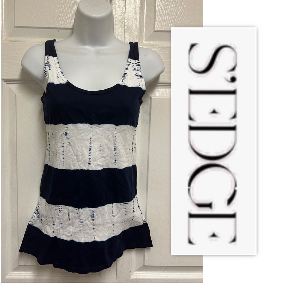 S’EDGE Navy And White Cotton Tank